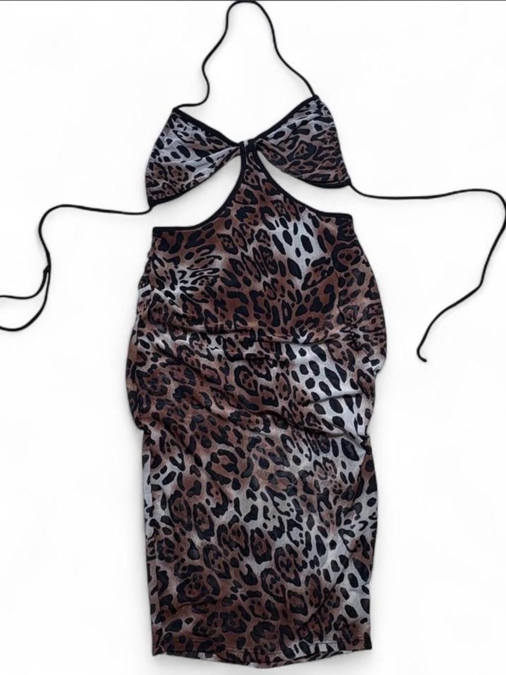 Fashion Nova Brown Leopard Print Midi Dress